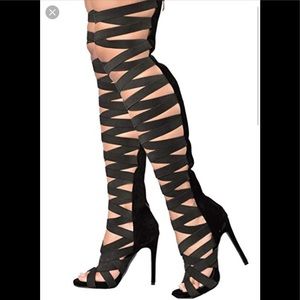 Super Cute Fashion Nova Thigh High Strappy boots